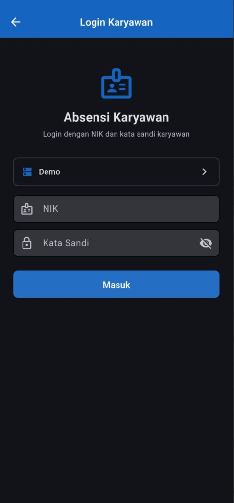 Halaman login Feat Mobile