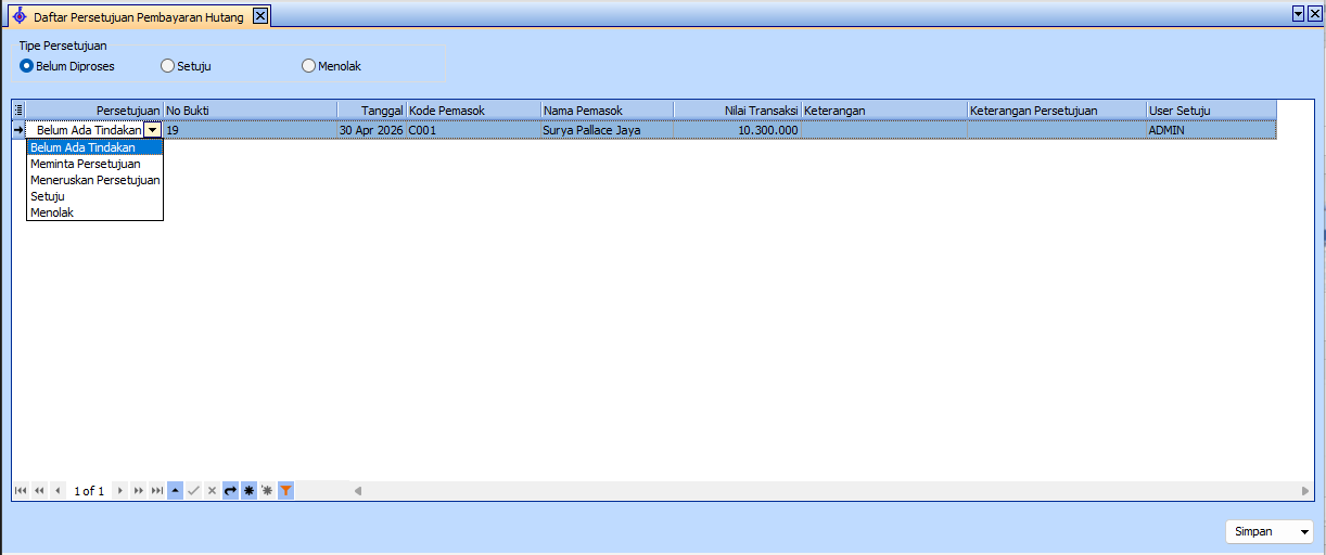 Dialog Pemberian Persetujuan di Feat Desktop