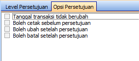 Tab Setup Opsi Persetujuan