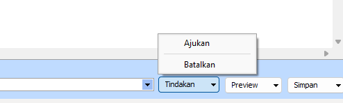 Menu Tindakan Ajukan pada Otorisasi Retur