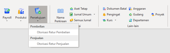 Menu Persetujuan pada tab Daftar Feat