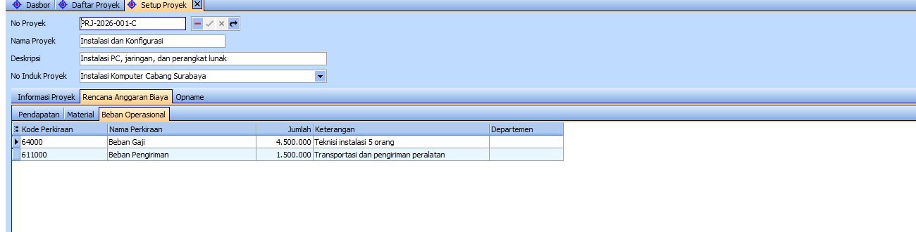 RAB Beban Operasional tahap C hasil template
